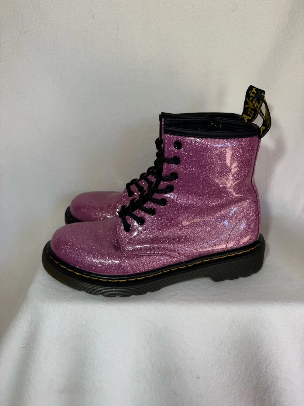 Dr Martens 1460 Glitter J Kids US 2 Pink Glitter Combat Boots EU 33 Zip